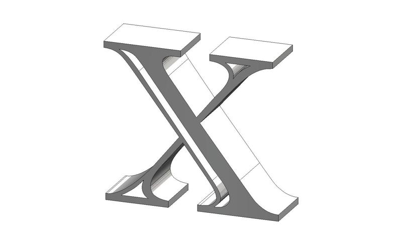 X Letter Imprint MT Shadow Font Letter