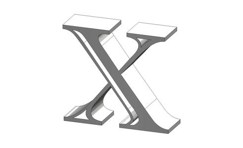 X Letter Imprint MT Shadow Font Letter