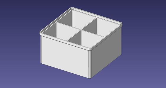 2x2 units, full height, 2x2 grid Stackable Insertbox