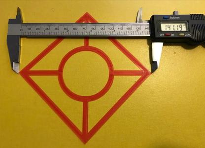 100mm square and 50mm circle calibration (XY calibration)