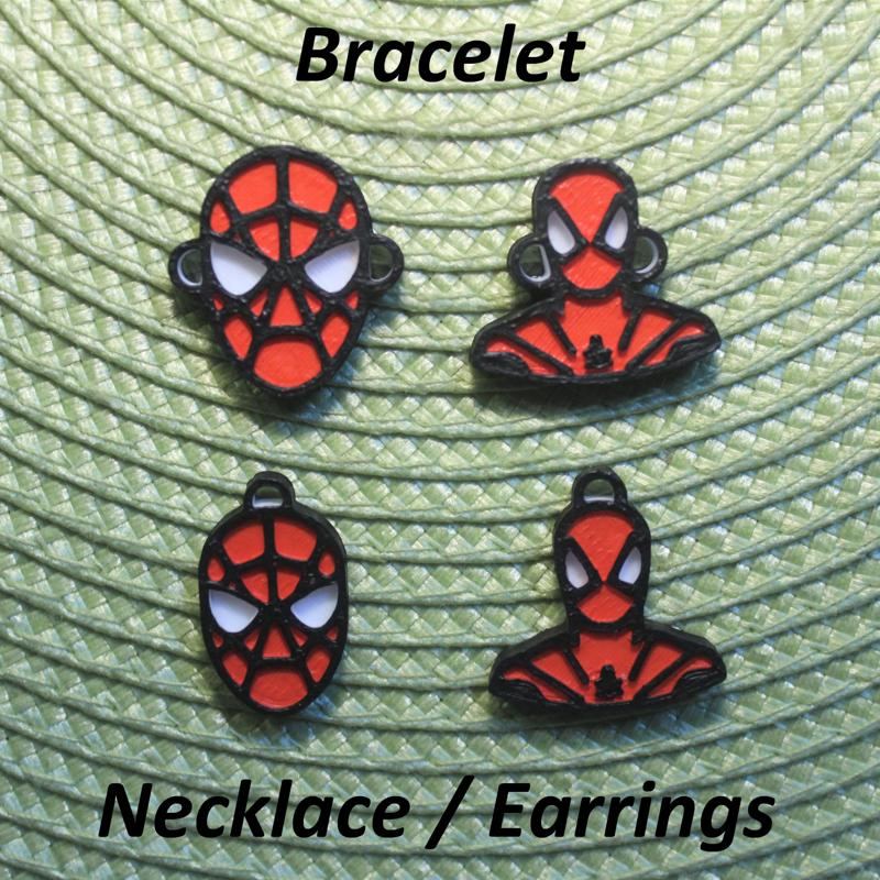 4 Spider-Man Necklaces, Bracelets, Earrings, Jewelry