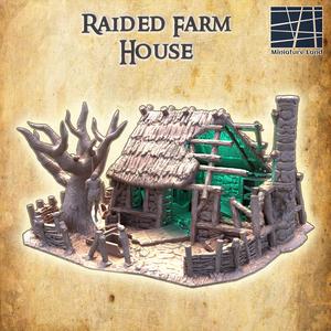 Raided Farm House 28 mm Tabletop Terrain
