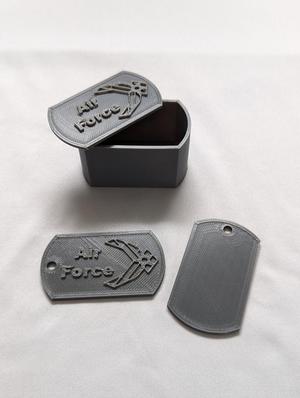 Air Force Dog Tag Box with Lid