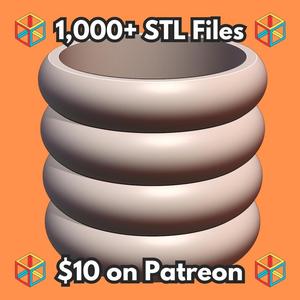 Stacked Ribbed Planter with Bold Rounded Design for Indoor Plants MineeForm FDM 3D Print STL File