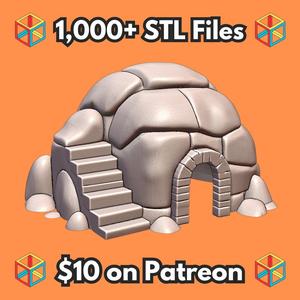 Rocky Igloo Staircase Pet Hide for Small Animals MineeForm FDM 3D Print STL File