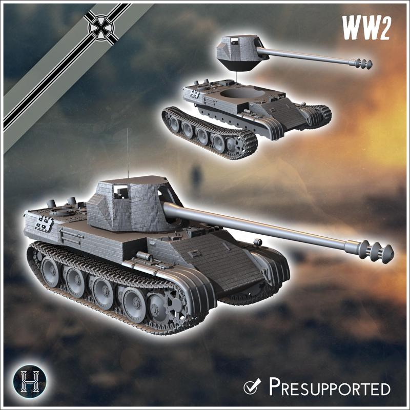 Panzer V Panther 128 mm Skorpion (Rh) - Germany Eastern Western Front Normandy Italy Berlin Bulge WWII