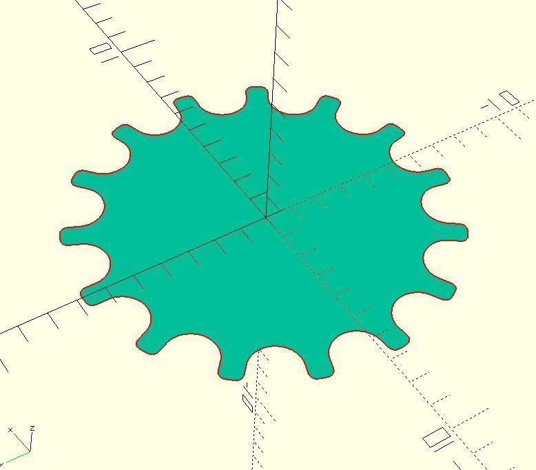 parametric 2D timing pulley outlines