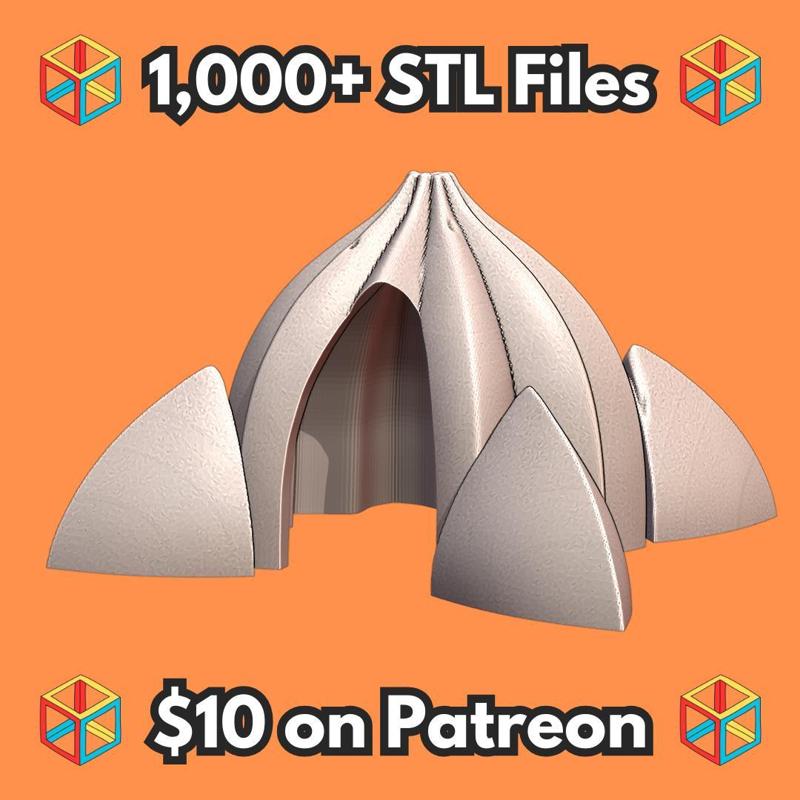 Futuristic Dome Reptile Hide with Textured Panels for Terrariums MineeForm FDM 3D Print STL File