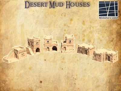 Desert Mud houses 28 mm Tabletop Terrain
