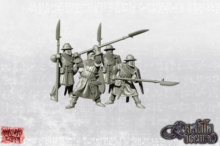Flemish Militia armed with spears - Early 14th