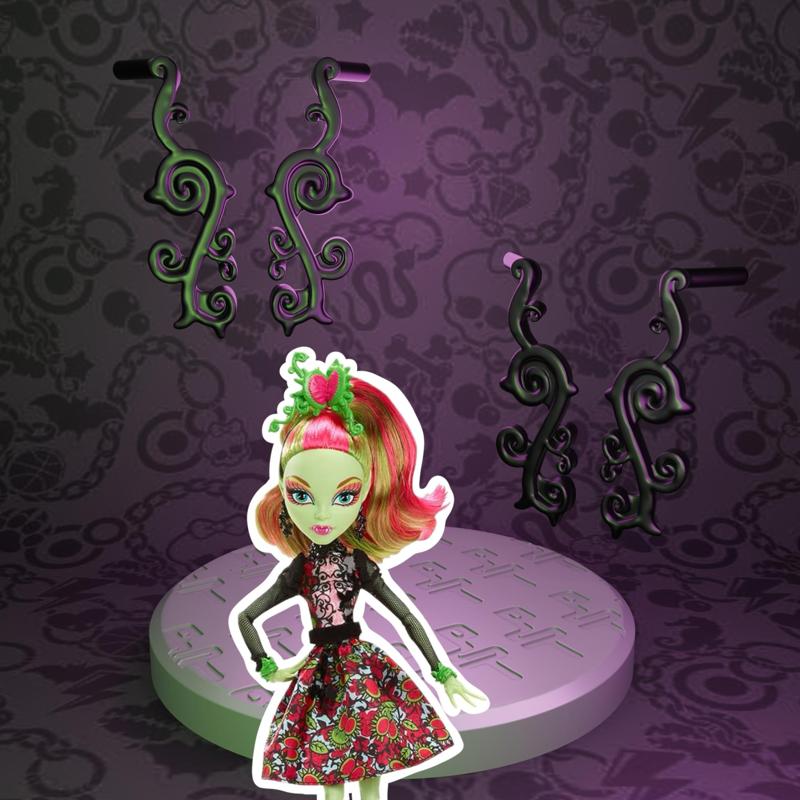 Monster High Gloom and Bloom Venus McFlytrap doll earrings replacement