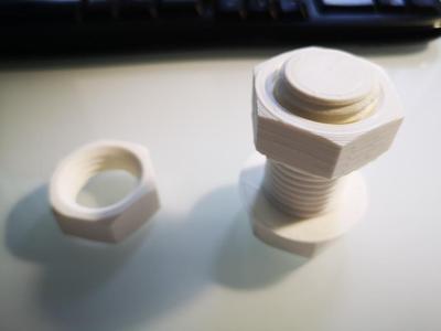 Large Bolt and nut_30mm diameter, 3mm pitch