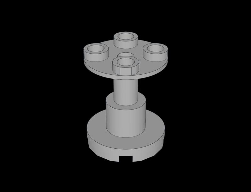 Lego Compatible (3940a.dat) Support  2 x  2 x  2 Round with Blind Hole