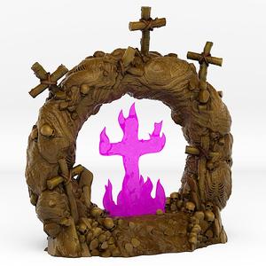CEMETERY PORTAL WITH ITS CROSS EFFECT