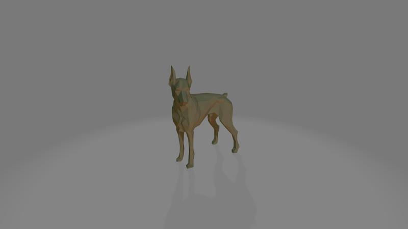 Cautious Dog - Low Poly - Decor