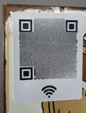 Wi-Fi QR Code Sign with embedded Magnet and NFC