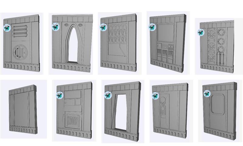 Industrial Gothic Small Room Wall Set of 10