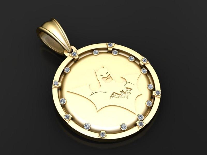 Batman Pendant and chain  3d printable model
