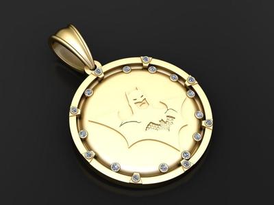 Batman Pendant and chain  3d printable model