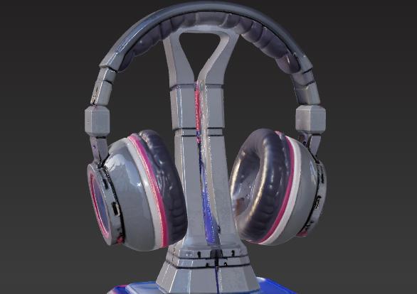 Y3K Cyberpunk Headphone Stand Version B - Futuristic 3D Printable Desk Accessory