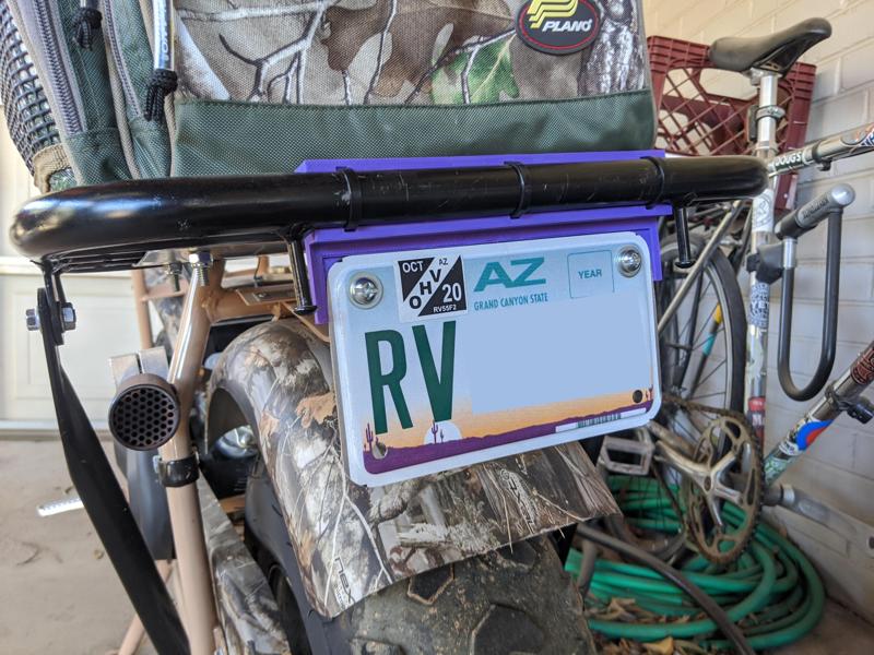 Minibike License Plate Holder