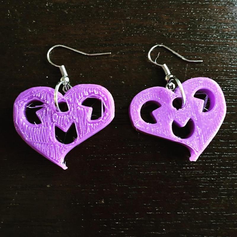 Heart Earrings with Holes