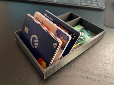 Desk drawer storage box for cards