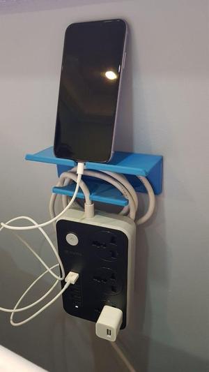 Extension Cord Holder with Phone Shelf