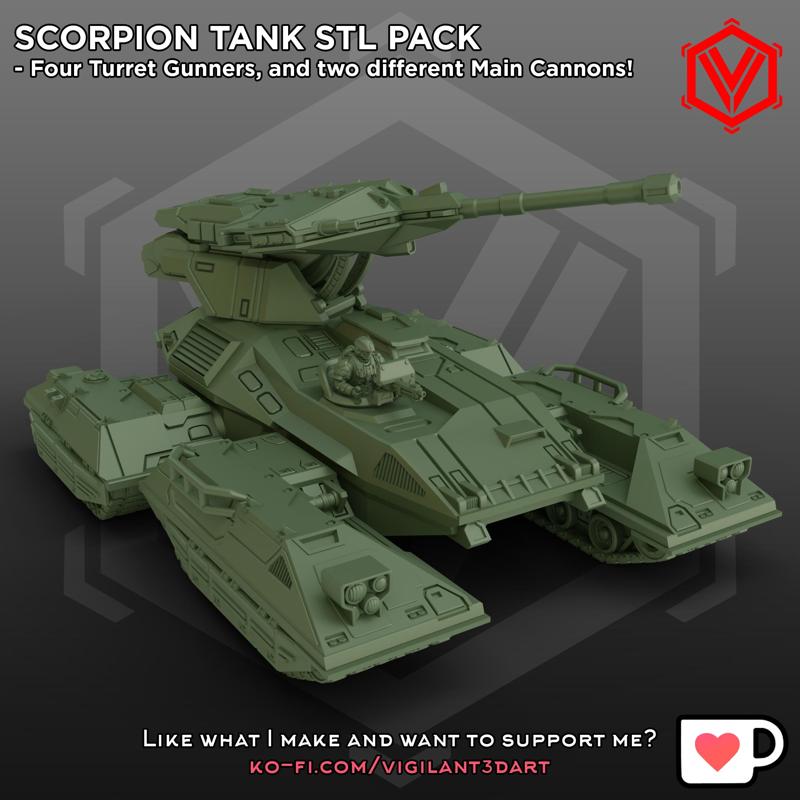 UNSC SCORPION TANK STL PACK - 30MM