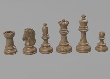 Chess Figure Set Dubrovnik [GIANT - Kingsize 4.96"] - mod easy-to-print  [for a board with 70mmx70mm fieldsize]