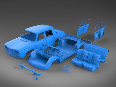 Renault 8 Gordini STL PRINTABLE AND PORTABLE MODEL