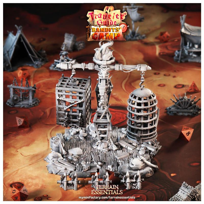 Bandits Camp Terrain - Prisoners Area (Pre-Supported)