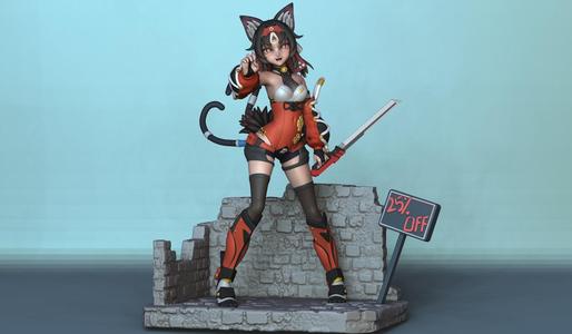 nekomata - nekomiya mana - ZENLESS ZONE ZERO STL 3D PRINT