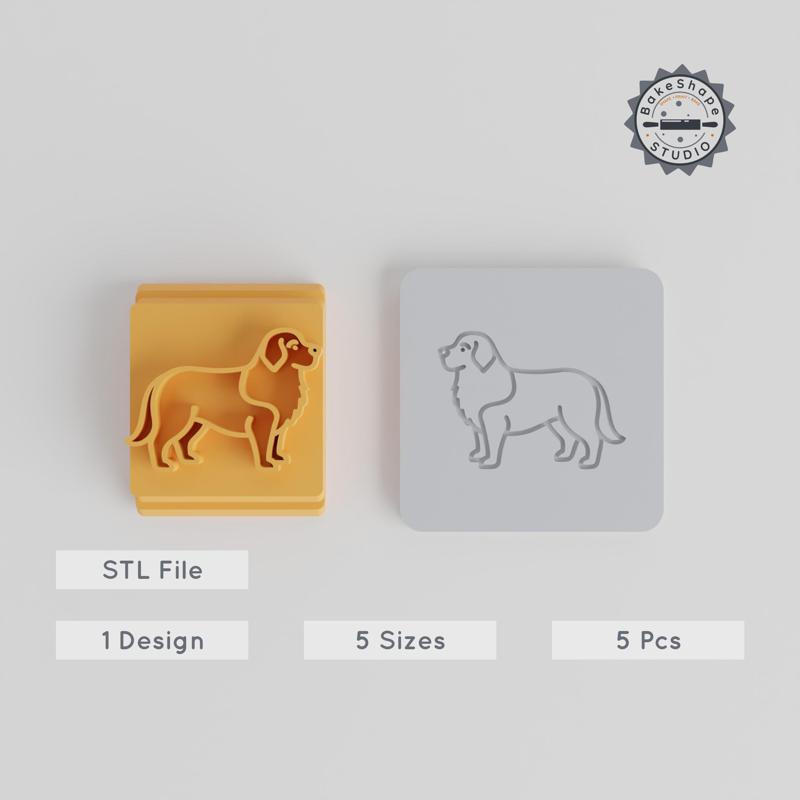 Bernese Mountain Dog Stamp Tile Set, 5 Motif Sizes for Clay, Cookies & Fondant, Animal Design for Crafting PRODUCT_1992