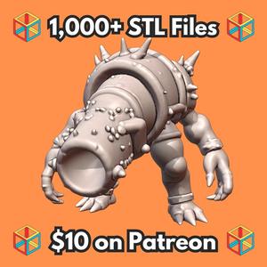 28mm Sci-Fi Menacing Bioengineered Tube Abomination MineeForm FDM 3D Print STL File