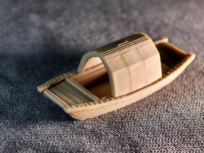 Southern China's black-roofed boat, floatable, 30-minute print