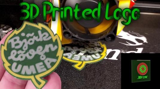 3D Printed Logo On a Single Extrusion 3D Printer + Björklöven logo