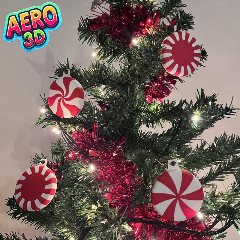 Peppermint Christmas Tree Ornaments (NO AMS)
