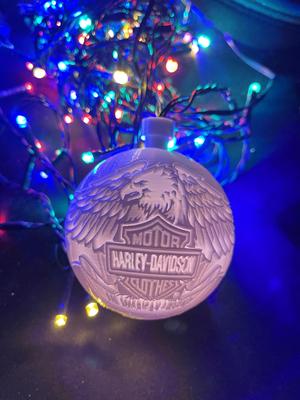 Lithophane Christmas Ball Harley Davidson