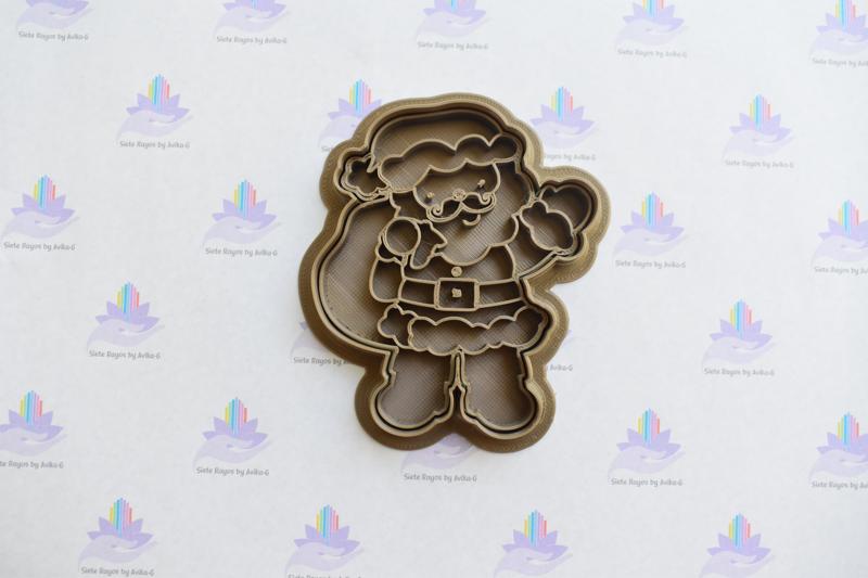 Christmas cookie cutter / santa with stamp