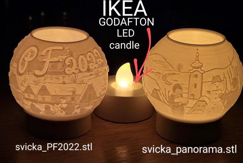 Winter themed Lanterns for IKEA LED candles //Ladovská zima - lithophane na led svíčku + PF 2022//
