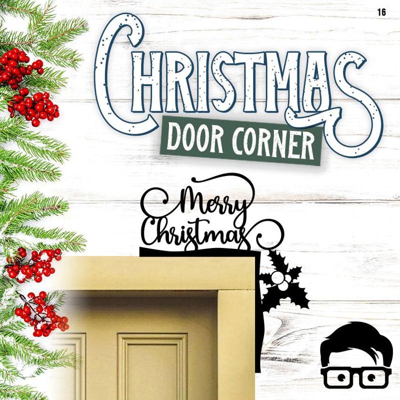 🎅 Christmas door corner (santa, decoration, decorative, home, wall decoration, winter) - by AM-MEDIA