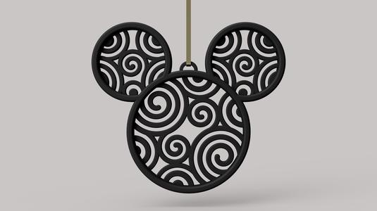 Mickey Mouse Head Spiral Ornament V3
