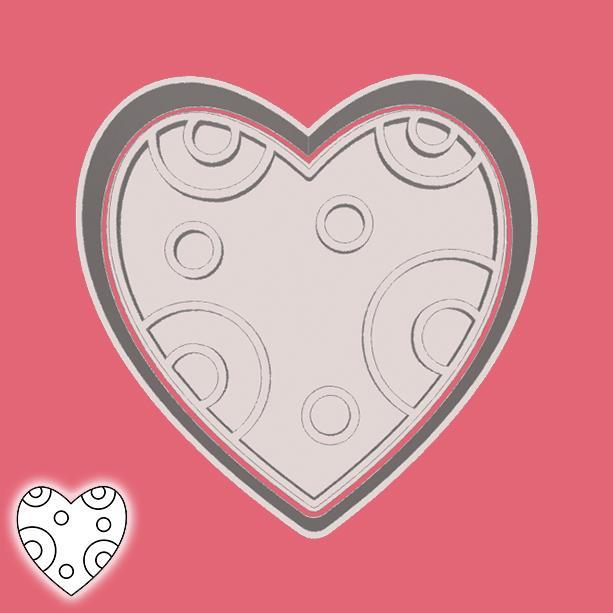 Valentine's day cookie cutters  - heart (ornament) (style 27)