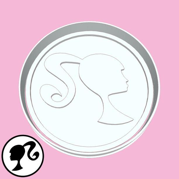 Barbie cookie cutters - barbie logo (circle silhouette) (style 4)
