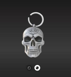 Low-Poly Skull Keychain STL – Compact and Edgy Design