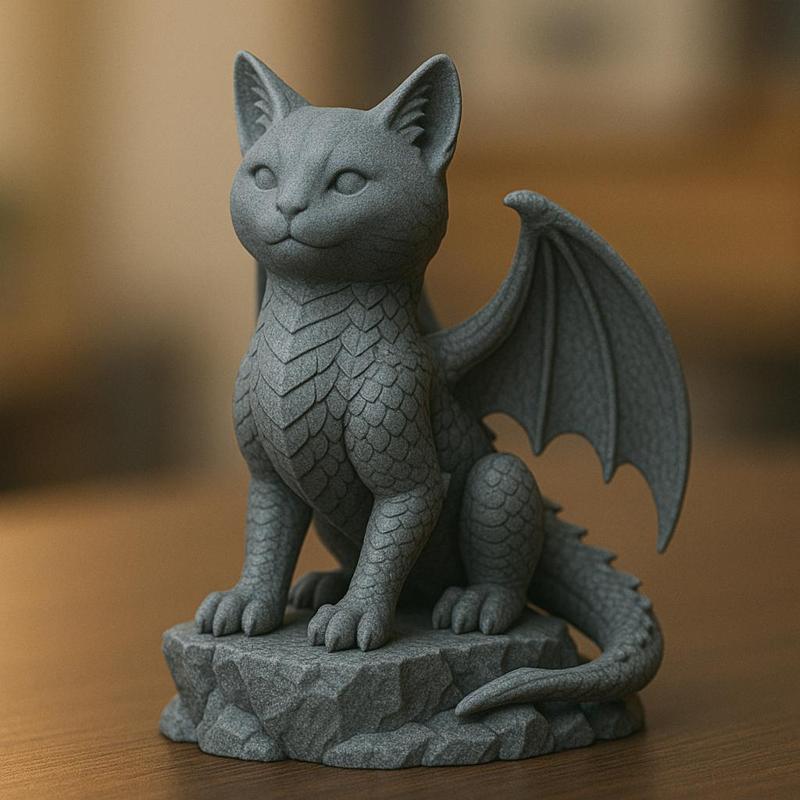 Kitty Stone Dragon Statue