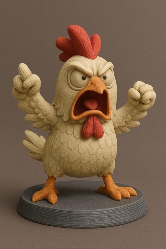 Angry Chicken Figurine / Figurine de poulet en colère