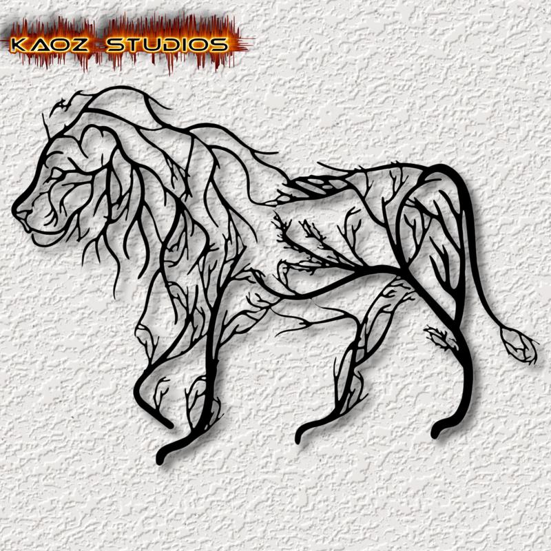 lion wall art tree of life lion wall decor 2d art animal