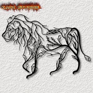 lion wall art tree of life lion wall decor 2d art animal